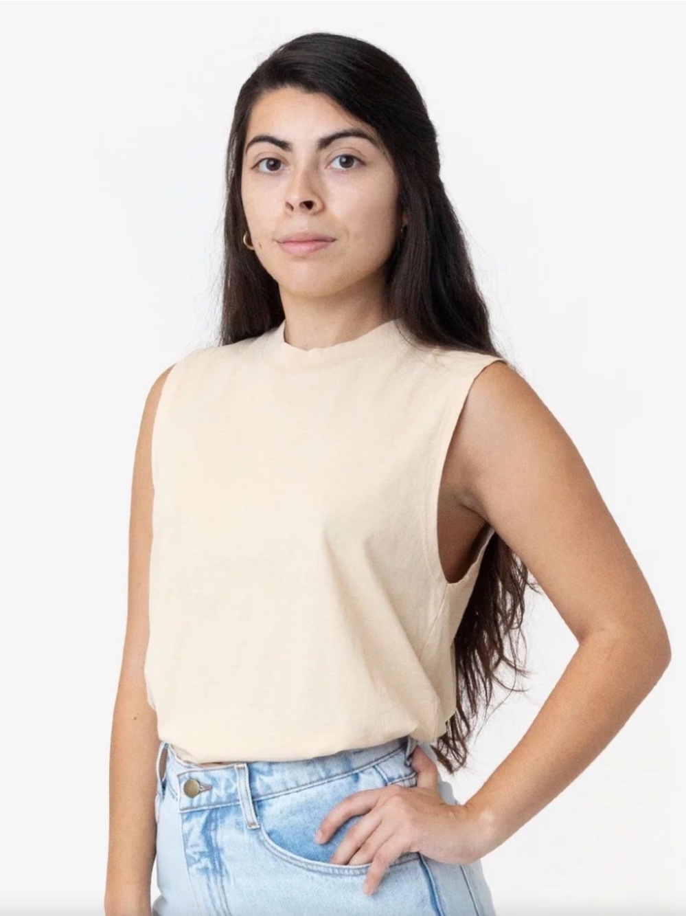 Los Angeles Apparel Muscle Tank in Cream